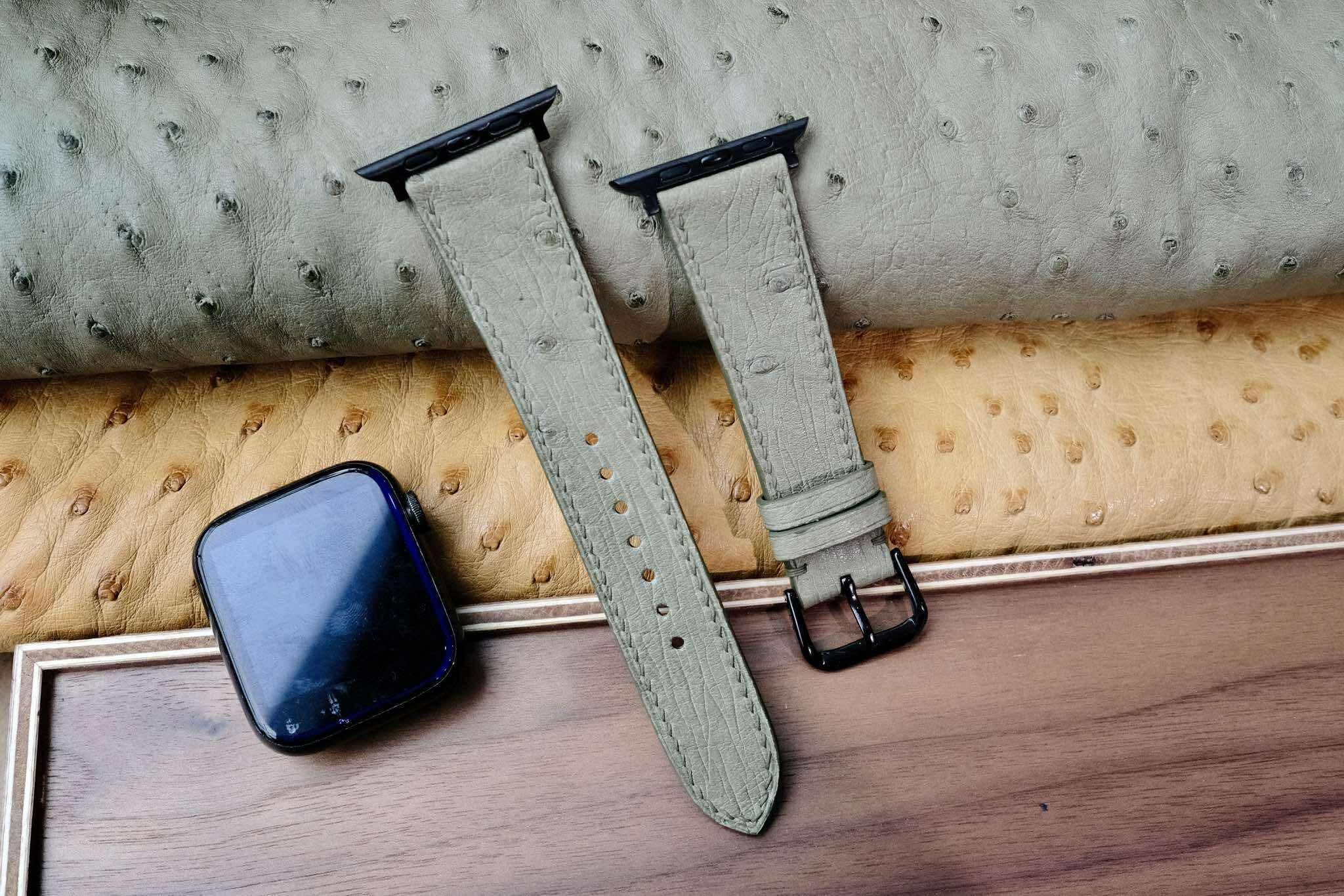 高級革時計ベルトKlein karoo オーストリッチ革時計ベルトアップルウォッチ時計バンド1枚目の画像